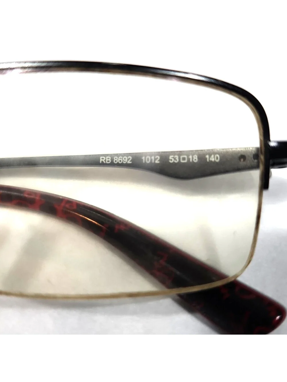 Ray Ban RB8692 1012 Black Rectangle Eyeglasses 53-18 140 READ